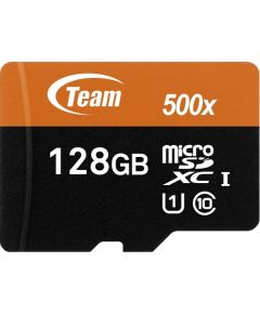 Team Group 128GB microSDXC Memory Card (black/orange, UHS-I U1, Class 10)