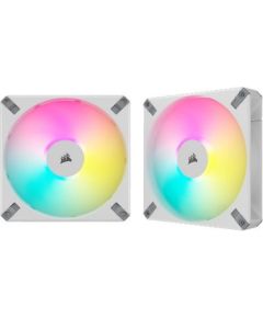 Corsair iCUE AF140 RGB ELITE 140 mm PWM, case fan (white, 2-pack, incl. controller) Korpusu dzesēšana