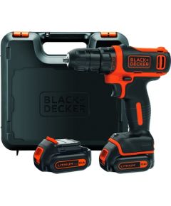 Black&Decker BDCDD12KB cordless screw driller + case + 2 Batteries 1.5Ah