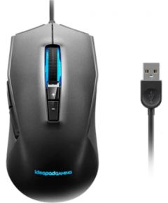 Lenovo IdeaPad Gaming M100 RGB Gaming Mouse, Black, Ergonomic shape; 2 zone RGB; 7-colour circulating backlight; 1000 rps report rate, Wired via USB 2.0
