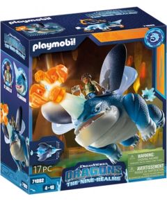 PLAYMOBIL 71082 Dragons: The Nine Realms - Plowhorn & D'Angelo, Construction Toy (With Crystal Rock to Blow Up)