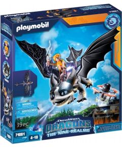 PLAYMOBIL 71081 Dragons: The Nine Realms - Thunder & Tom, construction toy (with shooting and light function)