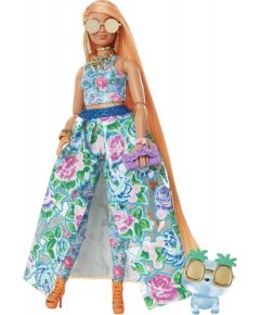 Mattel Barbie Extra Fancy doll in blue floral dress