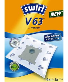 Melitta vacuum cleaner bags V63 MicroPor (4 bags + 1 filter, for Vorwerk) Putekļu sūceju maisi