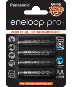 Panasonic eneloop аккумуляторные батарейки pro AA 2500 4BP