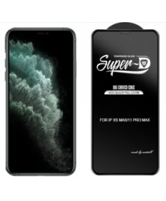 Fusion D-Pro Curved Edge aizsargstikls pilnam ekrānam telefonam Apple iPhone 14 melns