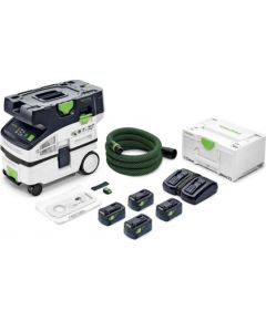 Akumulatora putekļsūcējs Festool CLEANTEC CTLC MINI I-Plus; 18 V; 4x5,0 Ah akum.