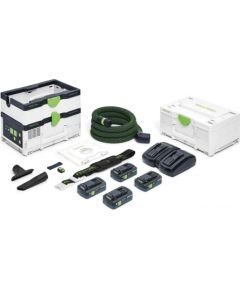 Akumulatora putekļsūcējs Festool CLEANTEC CTLC SYS HPC 4,0 I-Plus; 18 V; 4x4,0 Ah akum.