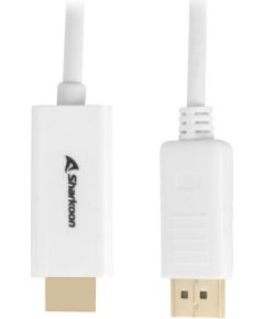 Sharkoon Displayport 1.2 to HDMI 4K White 2m ACTIVE 4Kx2K 60hz cable adapter
