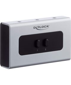 DeLOCK switch jack 3.5mm 2 port manual bidirectional, switch (grey/black)