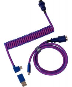 Keychron Premium Coiled Aviator Cable (purple, 1.08 m, angled plug)