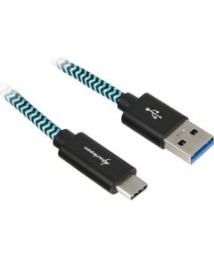 Sharkoon USB 3.1 A-C black / blue 0.5m - Aluminum + Braid