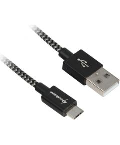 Sharkoon USB 2.0 A-B black / grey 0.5m - Aluminum + Braid