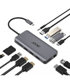 Acer 12-in-1 Type C dongle, docking station (silver, HDMI, USB-A)
