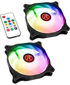 RAIJINTEK EOS 12 RBW ADD -2 120x120x25, case fan (black/transparent, 2 pieces, without controller)