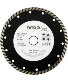 Dimanta griešanas disks Yato YT-6024; 180x22,2 mm