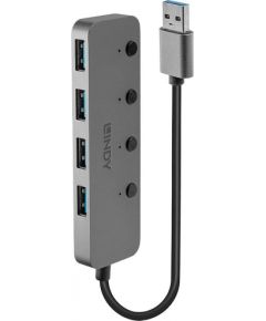 Lindy 4 port USB 3.0 hub with on/off switches, USB hub