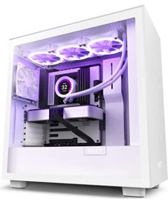 NZXT H7 tower case, tempered glass, white - window