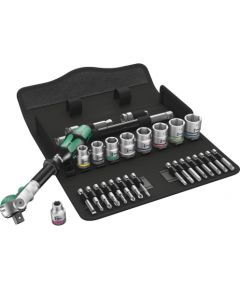 Wera Zyklop Speed ratchet set 8100 SB 6, 3/8, 29 pieces, tool set (speed ratchet with swiveling head)