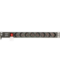 Gembird EnerGenie EG-PDU-014-F Rack Power Distribution Unit (8 FR sockets, 1U, 16A, Schuko plug, 3m, black color)