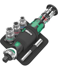 Wera 8009 Zyklop Pocket Set Imperial 2, bit set (black/green, reversible ratchet for 3/8", 1/4")