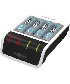 Ansmann Comfort Smart + 4x AA 2100mAh, charger (white/black, incl. 4x AA batteries with 2100 mAh)