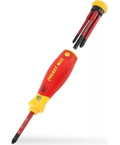 Wiha Screwdriver with bit magazine PocketMax electric (red/yellow, 5 pieces)