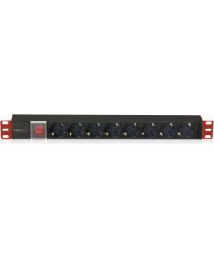 Techly I-CASE STRIP-81UD power distribution unit (PDU) 8 AC outlet(s) 1U Black, Red