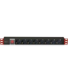 Techly I-CASE STRIP-81UD power distribution unit (PDU) 8 AC outlet(s) 1U Black, Red