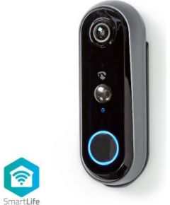 Viedais bezvadu Wi-Fi durvju zvans  1080P, divpusējs audio, IR nakts redzamība 5m, PIR kustības detektors, pelēks, Nedis Smart Life