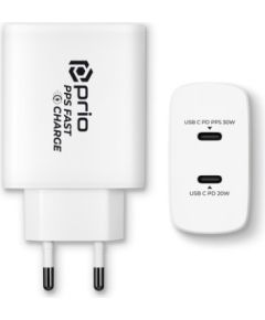 Prio зарядное устройство 30W PD PPS USB-C + 20W PD USB-C