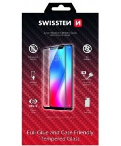 Swissten Full Face Tempered Glass Aizsargstikls Pilnam Ekrānam Samsung Galaxy S23 Ultra 5G Melns