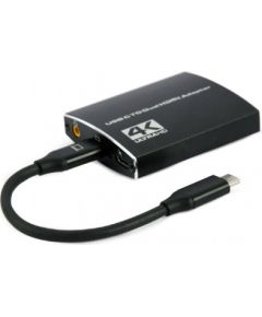 Gembird A-CM-HDMIF2-01 USB-C to dual HDMI adapter, 4K 60Hz, black