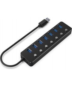 Gembird UHB-U3P7P-01  7-port USB 3.1 (Gen 1) hub with switches, black