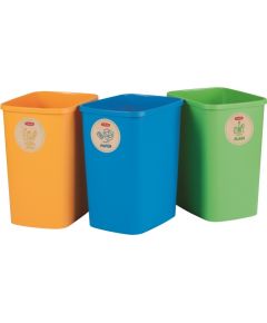 Curver Atkritumu spaiņu bez vāka komplekts  Deco Flip Bin 3x25L zils/zaļš/dzeltens