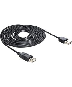 DeLOCK EASY USB2.0 A Plug/Socket - black 5m