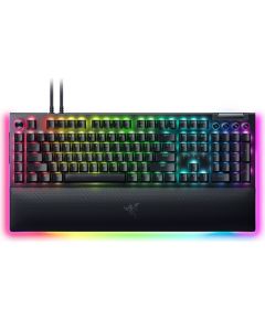 Razer Mechanical Gaming Keyboard BlackWidow V4 Pro RGB LED light, US, Wired, Black, Green Switches, Numeric keypad