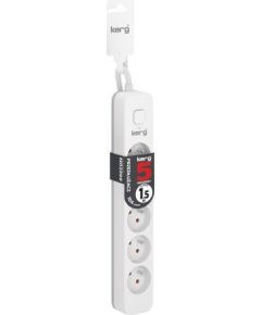 HSK DATA Kerg M02399 5 Earthed sockets - 1 5m power strip with 3x1mm2 cable 10A