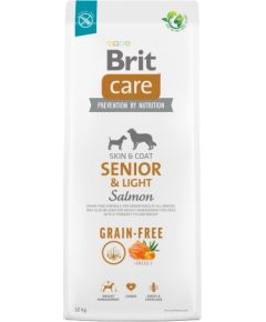 Dry food for older dogs, all breeds (over 7 years of age) Brit Care Dog Grain-Free Senior&Light Salmon 12kg