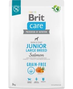 Dry food for young dog (3 months - 2 years), large breeds over 25 kg - Brit Care Dog Grain-Free Junior Large salmon 3kg