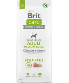 BRIT Care Dog Sustainable Adult Medium Breed Chicken & Insect - dry dog food - 12 kg