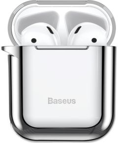 Baseus Shining Hook Силиконовый чехол для наушников Apple Airpods 1 | 2 Серебряный