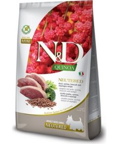 FARMINA N&D Quinoa Dog Duck, Broccoli, Asparagus Neutered Adult Mini - dry dog food - 2.5 kg