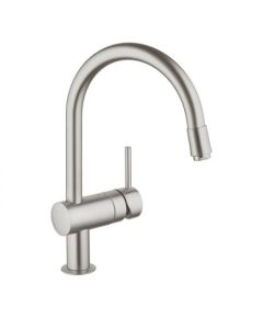 Grohe virtuves izlietnes maisītājs ar izvelkamu dušu Minta, supersteel