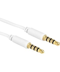 Delock cable Audio 3.5mm male/male 4-pin white 3.0m