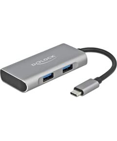 DeLOCK external USB 3.2 hub gy - USB3.2> 3 x USB Type-A + 1 x USB Type-C USB / Type-C Hub
