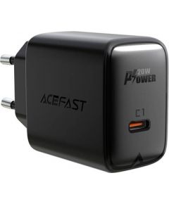 LĀDĒTĀJS Acefast A1 PD20W, 1x USB-C (black) (ātra lādēšana)