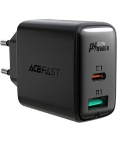 Wall Charger Acefast A5 PD32W, USB + USB-C (black)