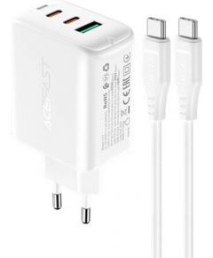 Wall Charger Acefast A13 PD 65W, 2x USB-C + USB (white)