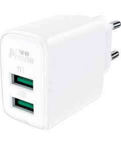 Wall Charger Acefast A33, 2x USB, 18W, QC3.0 (white)